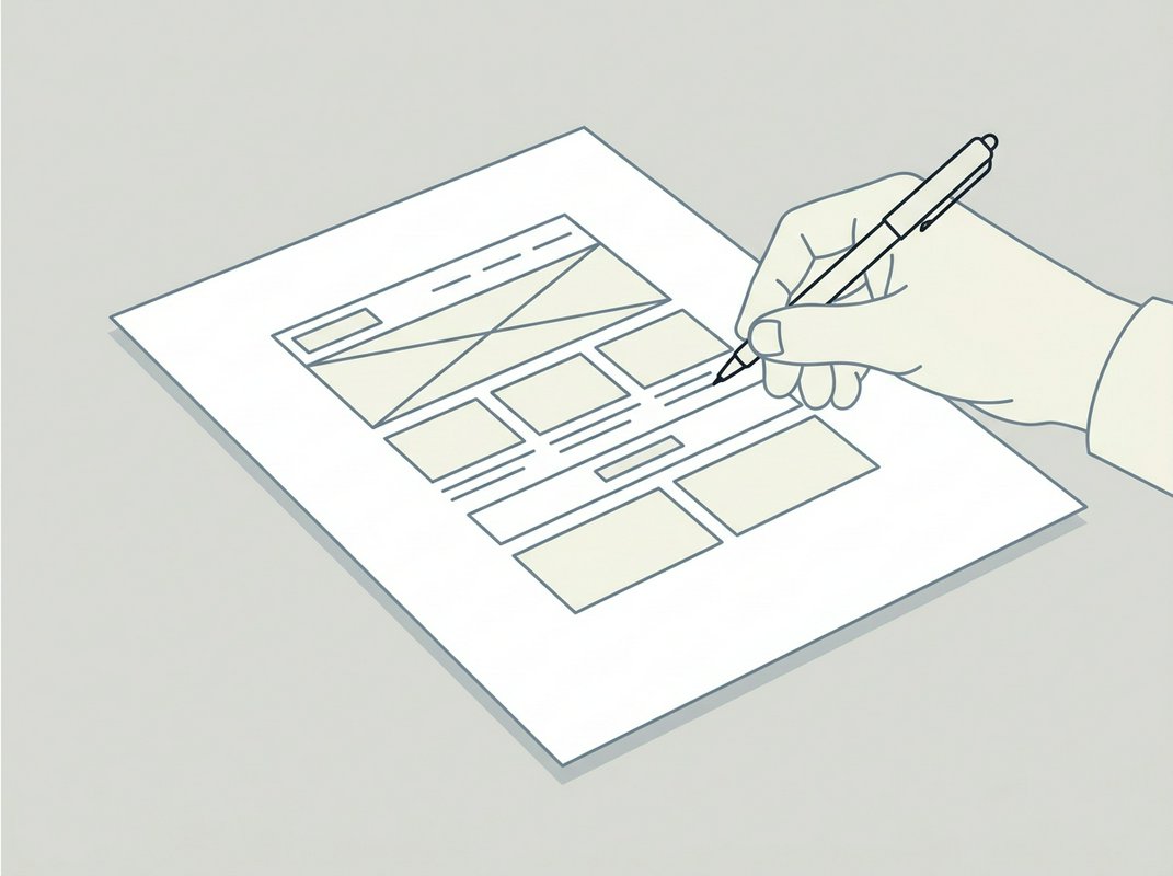 A simple schematic diagram showing four small-site shapes side by side: a one-pager, a brochure, an event microsite and a link page.